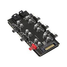 200820 Sisselyan 12v 4pin Pwm And 5v 3pin Argb With Sata 15pin Power 2-in-1 Hub 6 Way Sync Cpu