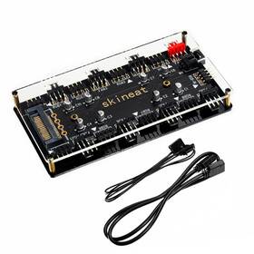 Skineat 313110844847 Argb And Pwm Hub12v 4pin 5v 3pin With Sata Power 2-in-1 Hub 8 Way