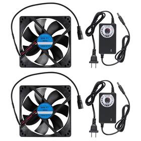 Speed 744759585516 120mm X 25mm 110v 220v Ac Powered Cooling Fan With Controller Pack Of 2