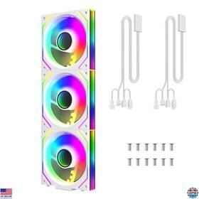 B0cr7pk77p Stanley 120mm Argb Pwm Case Fan Triple Pack - White Infinity Mirror Module For Cooling