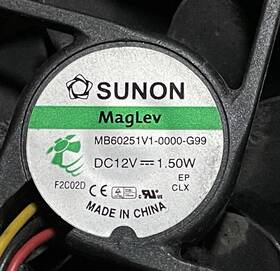 Mb60251v1-0000-g99 Sunon Mb60251v10000g99 Lot Of 2 Maglev Fan 60x60x22mm With Grill
