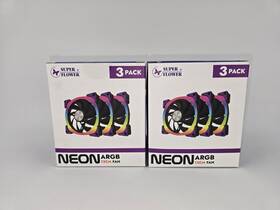 Super Flower 711213449888 Neon Argb 120mm Purple Fans - 6-pack Two 3-packs