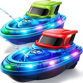 Syma 850049014861 Rc Boats 2 Pack For Kids 8-12 Remote Control Boat Pool With Led Lig