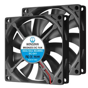 Fan801524vb Technology Ltd Dc 80mm Fan 24v 8015 Dual Ball Bearing Brushless Cooling 80mmx15mm 2pin Pack Of