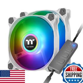 Thermaltake B08cs5l2vy Pure Duo 140mm 16.8 Million Rgb Color 5v Argb Motherboard Sync 2