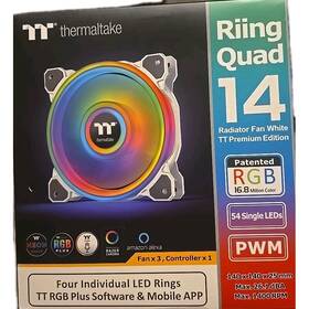Cl-f101-pl14sw-b Thermaltake Riing Quad 14 Rgb Radiator 3 Pack Fan Tt New