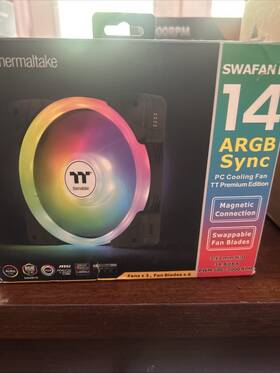 Cl-f144-pl14sw-a Thermaltake Swafan Ex14 Rgb 140mm Case Fan - Black 3-pack