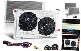 Laqc-auto-0152 Tsukiauto 4 Row Core Aluminum Dpi951 Radiator Assembly 2 X 12 Inch Fan With Shroud