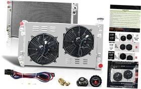Laqc-auto-0167 Tsukiauto 3 Row Core Aluminum Cu622 Radiator Assembly 2 X 12 Inch Fan With Shroud