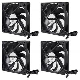 Umlife 313023384386 4-pack 120mm 120x120x25mm 12v Black Computer Case Fans High Performance Cooling