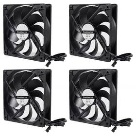 Umlife 445019883849 4-pack 120mm 120x120x25mm 12v Black Computer Case Fans High Performance Cooling