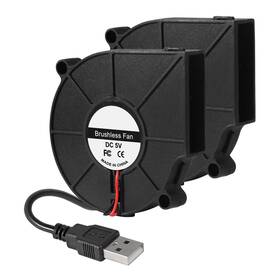 Umlife 687117712523 2 Pcs 75mm 5v Usb Fan X 15mm Dc Brushless Cooling Blower