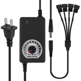 3-12v Umlife 687117761804 12v Pc Fan Speed Controller Power Supply 100-240v Ac To Dc 36w Adju