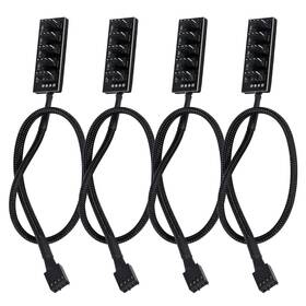 Um-1t52 Umlife 4-pack Pwm Fan Hub 1 To 5 Way Splitter Pc Motherboard Case Power Exte