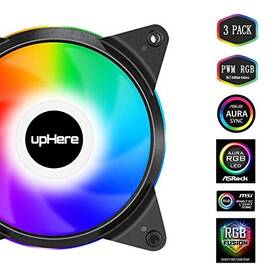 Uphere 710638679058 5v 3pc 120mm Silent Pwm Intelligent Control Addressable Rgb Fan