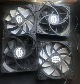 Uphere B12cm4 120mm Case Fan 4-pack Black/white 3-pin Hydraulic 1500rpm 12v
