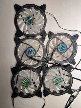 Ne120 Uphere 120mm Multicolor Led Hydraulic Case Fans 4-pin Black White Lot Of 5