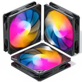 Nk1207-3-us Uphere 120mm Black Argb Computer Case Fans 3-pack High Performance Cooling 4p