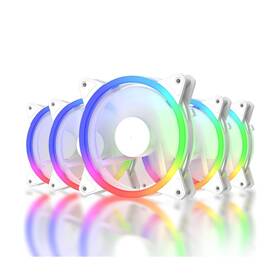 Rgb06-5-us Uphere 120mm Rgb Led White Pc Cooling Fan Ultra Quiet High Airflow For Cas