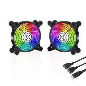 U1206-us Uphere U1206 Usb Fan Dual-ball Bearings Rainbow Led Silent 120mm For Comp