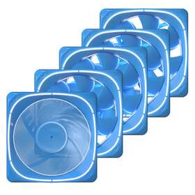 Df120 Vetroo 5 Pcs 120mm Case Fan White Led Lighting Pc Computer Silence Cooling