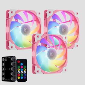 Sa-140 Vetroo 3-pack Pink 140mm Argb And Pwm Led Pc Computer Case Cooling Fans