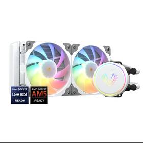 Vt-aio-v240-wt Vetroo Argb Liquid Cpu Cooler Dual Pwm Fans Efficient Cooling Rgb Lighting Sync