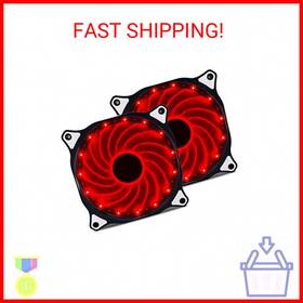 Vt-cp-fan-v120rd-2pack Vetroo 120mm Red 15-leds Cooling Fan For Computer Pc Cases Cpu Coolers And Radi