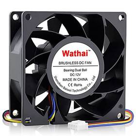 8038 Wathai 445056185159 80mm X 38mm High Static Pressure Fan 12v 4 Pin Dual Ball Pwm