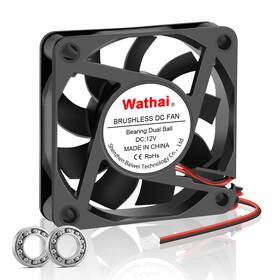 6015b12v2p2.5high Wathai 60x60x15mm 60mm 12v Dual Ball 2pin High Speed Dc Exaust Cooling Fan