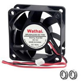 6025b12v2p2.5 Wathai 60mm X 25mm 12v 2p Dual Ball Dc Case Fan Brushless Cooling