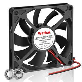 Wathai 702334356302 80mm X 15mm 12v Dc Coolng Fan 2 Pin Dual Ball High Performance Brushless Cooler