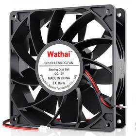 Wathai 702334356883 140mm X 38mm 12v Exhaust Fan Dual Ball High Airflow 3000rpm Dc Static Pr