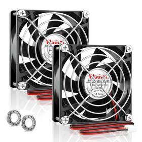 Wathai 702334357095 80mm X 25mm 12 Volt Fans Dc Brushless Cooling Fan 12v Dual Ball 2pin For Diy Sma