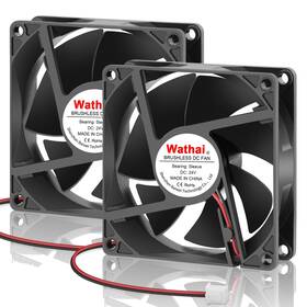 8025s24v2p2.5 Wathai 80mm 24v Dc Cooling Fan 2pin 24volt X 25mm Brushless 3 Inch High Spe
