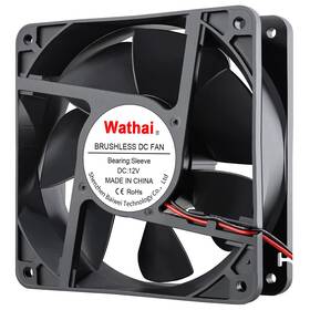 B07phrlwtd Wathai 2pin 120x38mm 12v Dc Brushless Cooling Case Fan High Airflow 3000rpm