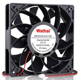 Wda12025b12v2p Wathai 120mm X 25mm 12v High Pressure Cfm Fan Dual Ball Speed Dc Brushless