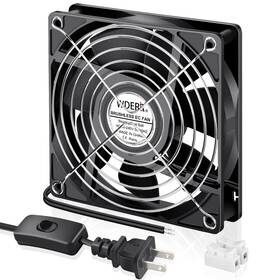 Wderair 711181602777 Small 120mm X 25mm Ec 4 Inch Brushless Cooling Fan With Ac Plug 110v
