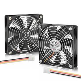 Wdd1225da Wderair 120mm X 25mm 12v Silent Brushless Pc Cooling Fan 3pin 1500rpm - 2 Pack