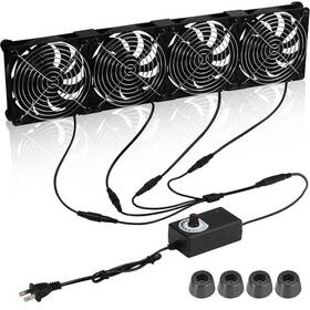 Wgmhefun 736964804070 4 X 120mm Diy Small Vertical Window Fan With 100v - 240v Ac Power Variable Sp