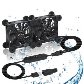 1001-usb8025 Xiaoqijia Dual 80mm Fan With 10 Speed Usb 5v Dc 12v Ipx5 Waterproof Pc Port