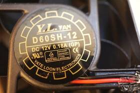 D60sh-12 Y. L. Yate Loon Y.l. 60 Mm 60mm X 25 12v-0.18a Case Cpu Dc Fan Small Plug