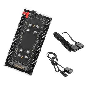 Ya-wi0f Yacsejao Case Fan Hub 12v 4pin Pwm Rgb 2 In 1 Controller With Sata Power Cpu C