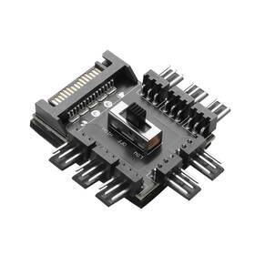 Ys-9d8s1 Yacsejao 3 Pin Chassis Fan Hub 12v 1 To 8 Computer Cooling Splitter Controller Sata