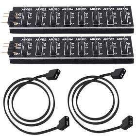 Yr-250037dl1 Yarchonn 5v 3pin Argb Splitter Hub 1 To 8 Way Rgb Fans Controller With Extension C