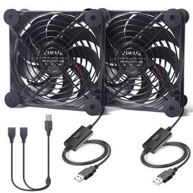 Ziwije 445056978997 Quiet Dual 120mm Usb Fan 5v With Extension Cable Ball Bearings Cooling