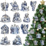 Suzile 36 Pcs Christmas Wooden Ornaments Nativity Scene Tree Decorations Vintage. Fixed Price $40.21.