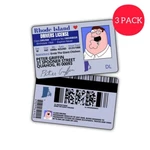 Pack Of 3 Peter Griffin Driver License Id Funny Plastic Family Guy Fans. Fixed Price $7.99.