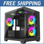 Elegant Gaming Pc Case With Tempered Glass & 5X Rgb Fans - Ideal For Gamers //. Fixed Price $153.89.