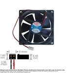 Fan Muffin Cooling 92MM 92X92X25 Top Motor DF1209BB 2-PIN 0.25A. Fixed Price $8.00.